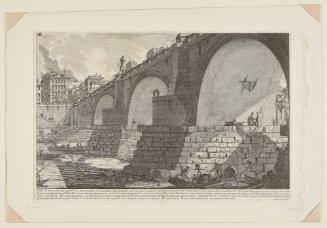 Bridge of Hadrian, today called Ponte S. Angelo [Bridge of St. Angelo], from the Castel S. Angelo towards the Strada di Banchi...from the Le Antichità Romane, vol. IV (The Roman Antiquities, vol. IV)
