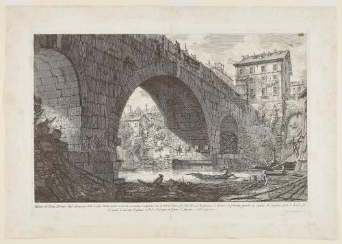 View of the Ponte Ferrato, called the Bridge of Cestius by antiquarians....from the Le Antichità Romane, vol. IV (The Roman Antiquities, vol. IV)