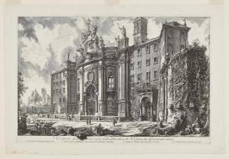 View of the Façade of the Basilica of S. Croce in Gerusalemme [the Holy Cross in Jerusalem] from the Vedute di Roma (Views of Rome)