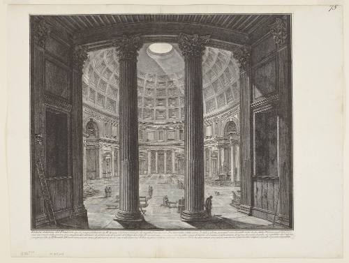 Interior view of the Pantheon...from the Vedute di Roma (Views of Rome)