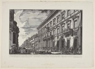 View along the Via del Corso of the Palazzo dell'Accademia established by Louis XIV, King of France for French students of Painting, Sculpture and Architecture...from the Vedute di Roma (Views of Rome)