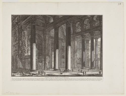 Interior view of the Pronaos of the Pantheon from the Vedute di Roma (Views of Rome)