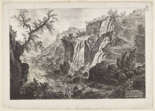 View of the Small Waterfall and Rapids, Tivoli from the Vedute di Roma (Views of Rome)