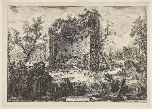 Remains of the second floor of the baths of Titus from the Vedute di Roma (Views of Rome)