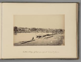 [Muttra and bridge of boats from opposite bank of the Jumma]   from Indian Views