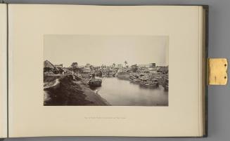 [Calcutta; View of native Boats on the Canal at Kali Ghat]   from Indian Architecture and Scenery, Vol. 1