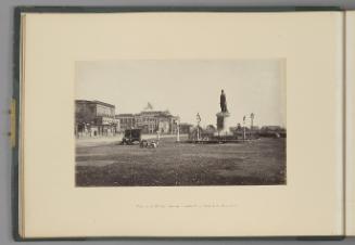 [Calcutta; Statue of Sir William Cavendish Bentinck in front of the Town Hall]   from Indian Architecture and Scenery, Vol. 1