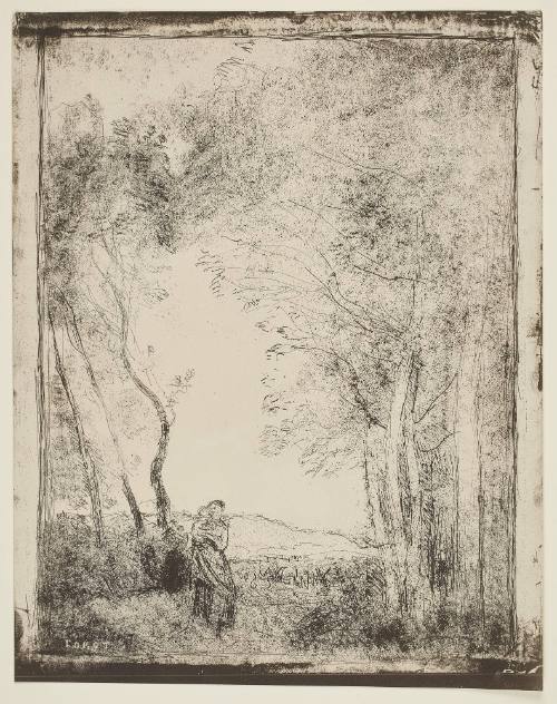 Jeune Mere a l'entree d'un bois