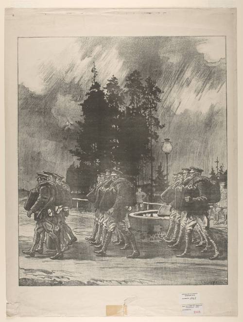 Canadian Soldiers Leaving Camp in Full Kit