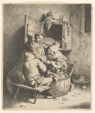 A Man Caressing a Young Hostess